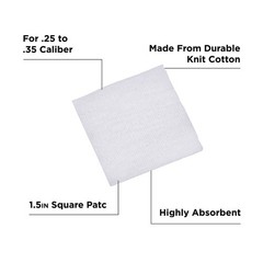 Square Cotton Gun Cleaning Patches 250 Count .25 to .35 Caliber Firearms New