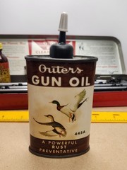 Vintage Outers Tin “Gunslick” Rifle Kit 30 Cal. w/original near full bottles
