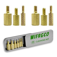 6PCS Cleaning Rod Brass Adapter Set Bore Maintenance, Storage Case