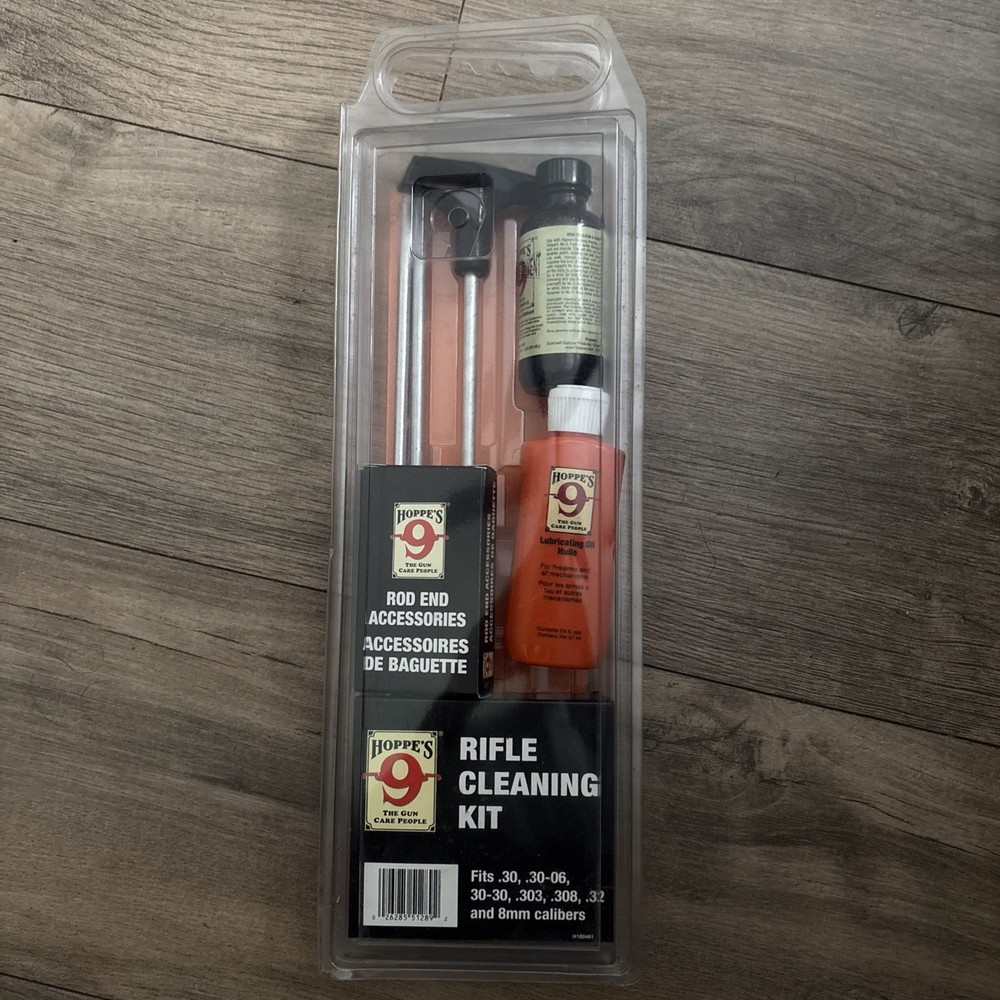 Hoppe’s Rifle Cleaning Kit for 7.62mm, .30-06, .300 Caliber with Rod, Oil