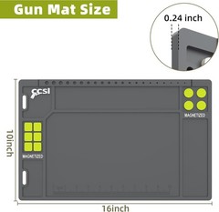 Pistol Gun Cleaning Mat with Magnetic Parts Tray, Anti-Slip Rubberized Workbench