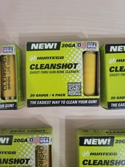5x New! Huntego 20 Gauge CleanShot Shoot-Thru Gun Bore Cleaner 4 Pack
