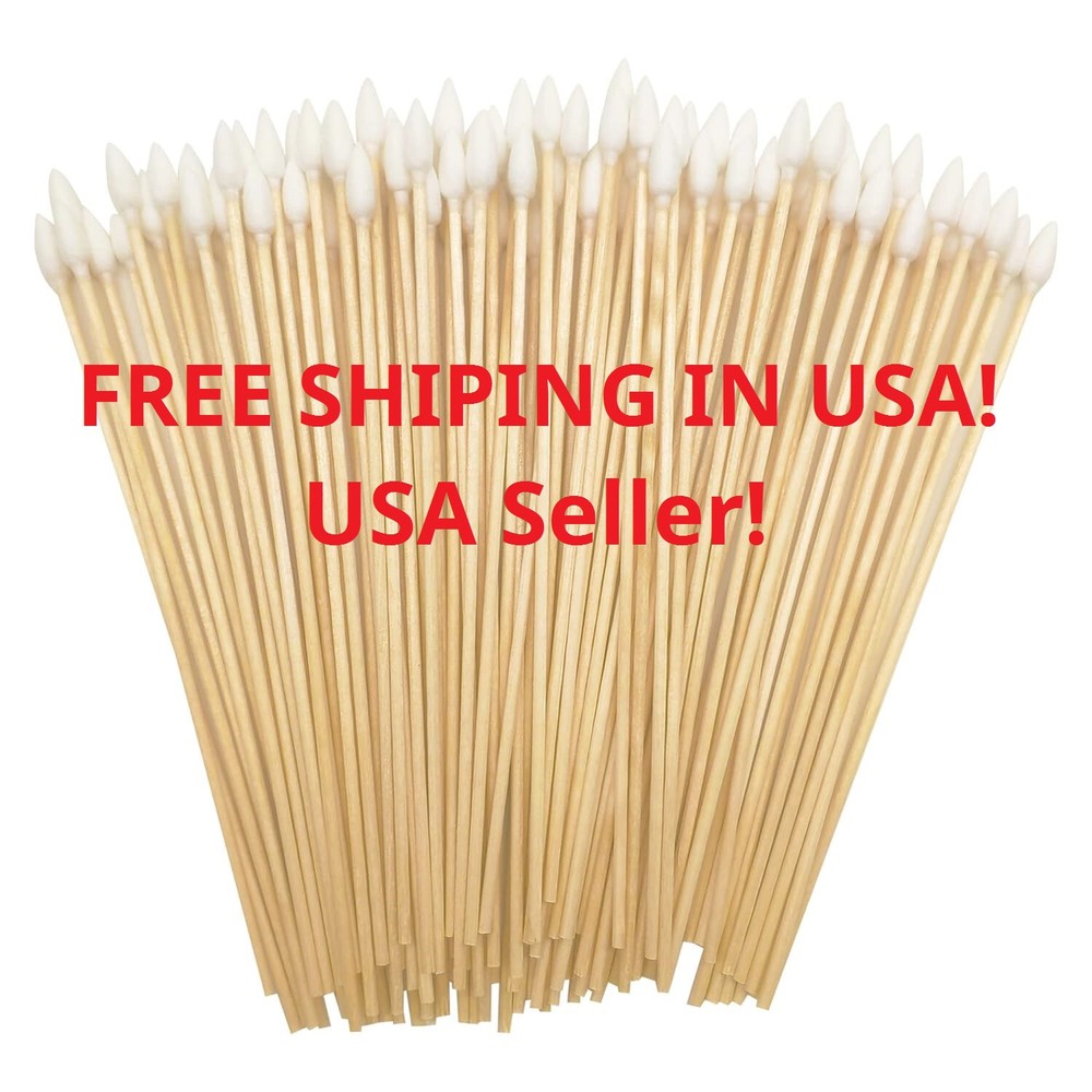 Cotton Swabs Swab POINTED TIP Q-tip 500 Pieces 6″ Wood Guns Firearm Cleaning