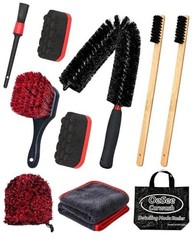 10PCS Engine Bay Cleaning Kit, Professional Under Hood Detailing Tools with