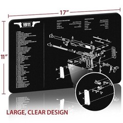 Illustrated Gun Cleaning & Repair Mat for 1911 Pistol, 11″ x 17″ Neoprene Rubber