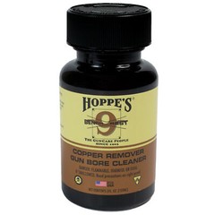 Hoppe’s No. 9 Bench Rest Copper & Carbon Cleaner 5oz Liquid Solvent Glass Bottle
