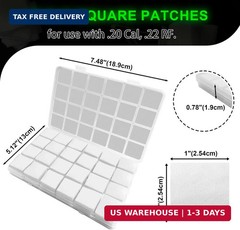 2400PCS Gun Cleaning Patches Pad Supplies 1″ Squares Gun Cloth with Storage Box