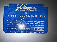NIB vintage J.C. Higgins gun cleaning kit, sold originally by Sears, Roebuck