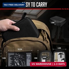 GLORYFIRE Universal Gun Cleaning Kit Fits .22 .357/9mm .38 .40 .45 Cal Handguns