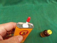 Vtg lot of HOPPE’S #9 gun cleaning EMPTY bottle oil tin can, Cleaning manual