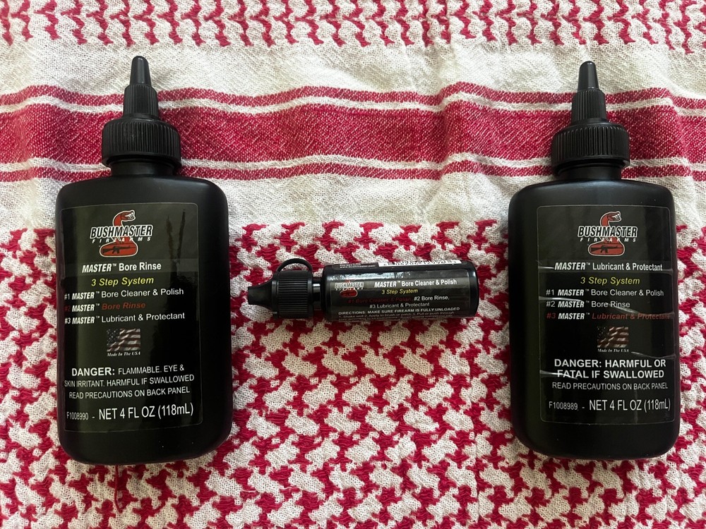 Bushmaster Gun Cleaning System , Bore Cleaner, Rinse, Lubricant NOS