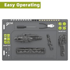 Pistol Gun Cleaning Mat with Magnetic Parts Tray, Anti-Slip Rubberized Workbench