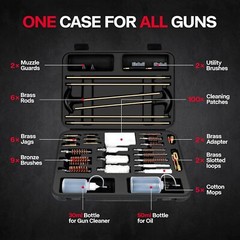 Universal Gun Cleaning Kit for Rifle Pistol Shotgun .17 – .45 Cal. Most Caliber