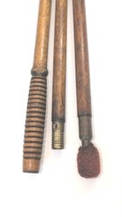 Vintage Antique 37″ Hickory Wood 3-Piece Shotgun Cleaning Rod Brass Fittings