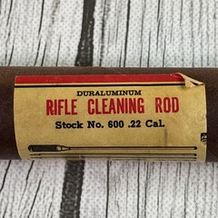 Vintage Duraluminum .22 Caliber Rifle Cleaning Rod in Storage Tube Stock #600 .