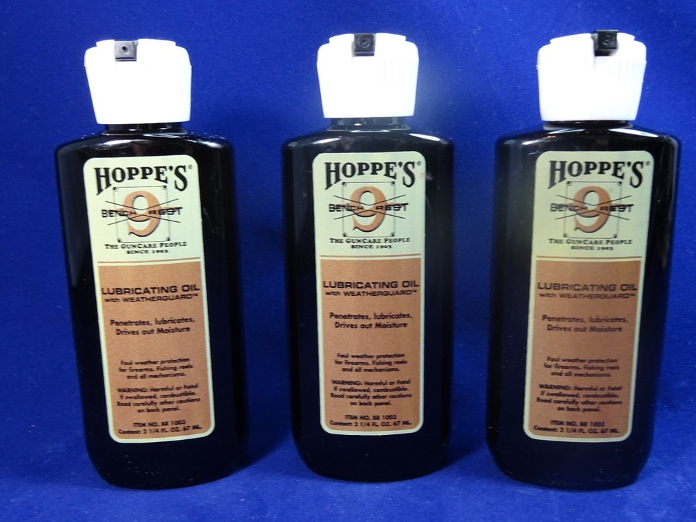(3) No 9 Bench Rest Lubricating Gun Oil 2 1/4 oz wWeatherguard Lubricant Hoppes