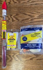 12ga Cleaning Kit Combo – bore tips, snap caps w/ wool mop, cleaning rod