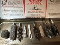 1960’s Outers Gunslick Shotgun Cleaning Kit 12 ga. & Extras Curran Bore Cleaner