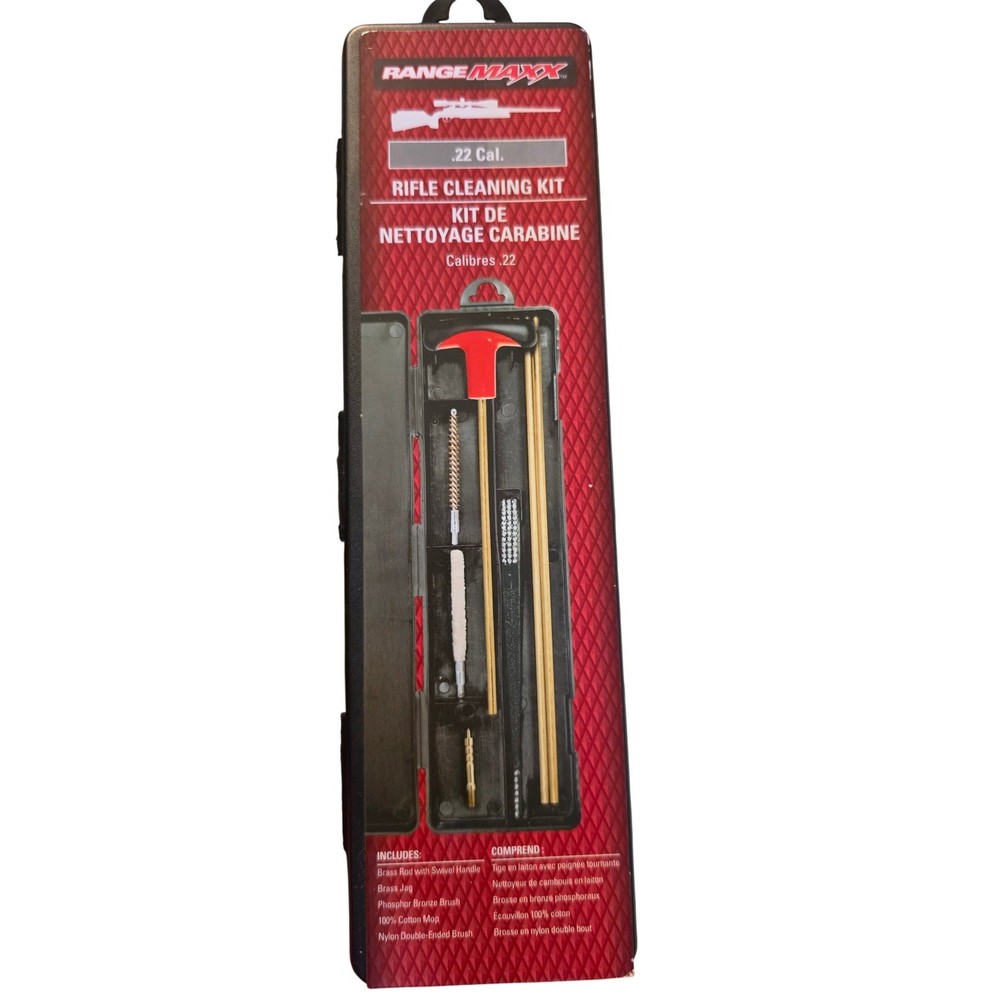 RangeMaxx .22 Caliber Rifle Cleaning Kit with Brass Rod and Brushes in Case