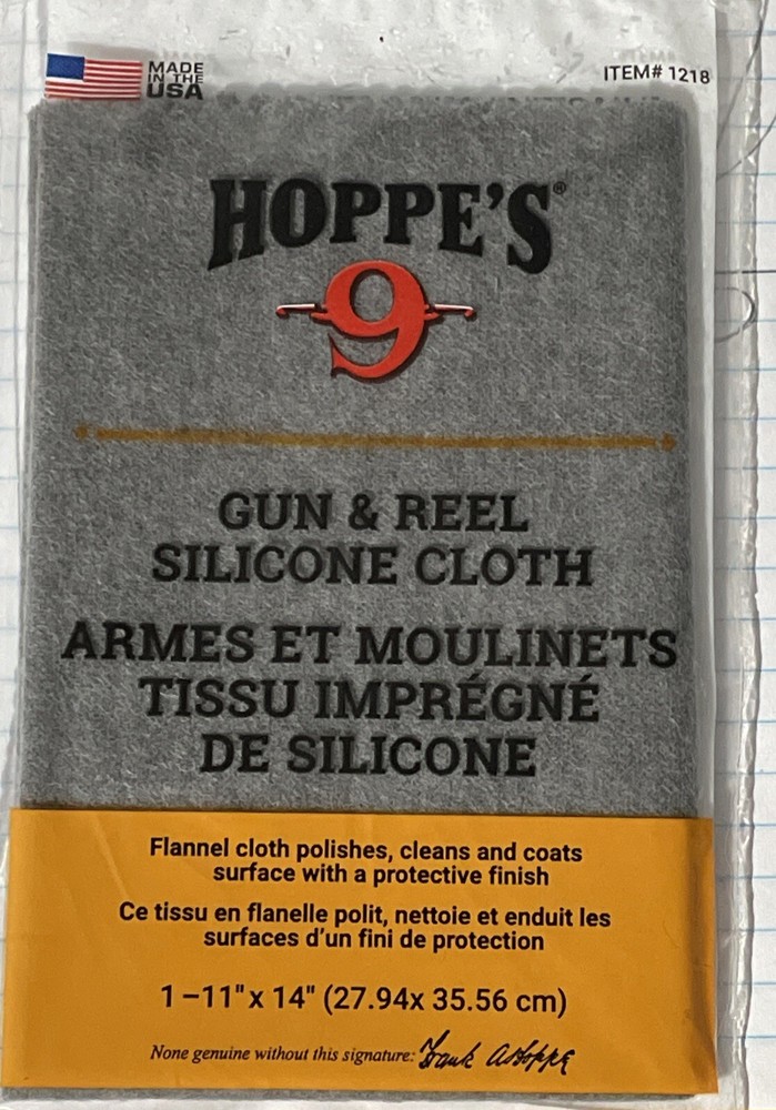 Hoppes Silicone Gun/Reel Cleaning Cloth to Remove Corrosive Epidermal Oils 1218