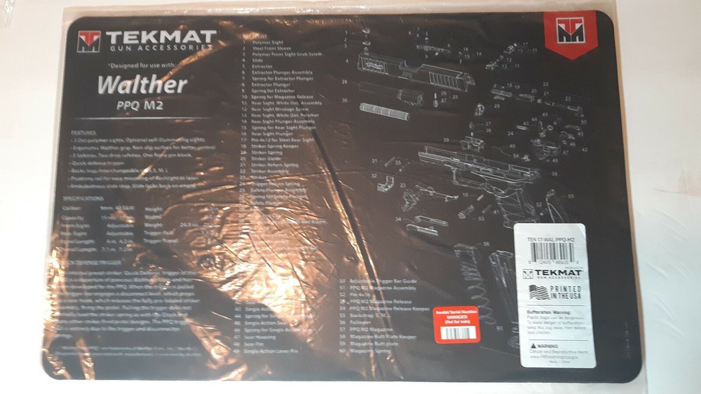 TekMat Gun Cleaning Bench Mat for Walther PPQ M2 11″ x 17″ Neoprene Rubber