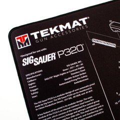 Tekma Sig Sauer P320 PISTOL Bench Mat- 3mm Soft Mat – 11 x 17 inch – BONUS TOWEL