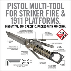 19-in-1 Pistol Multitool & Gun Maintenance Tool | Striker Fired & 1911 Utility,
