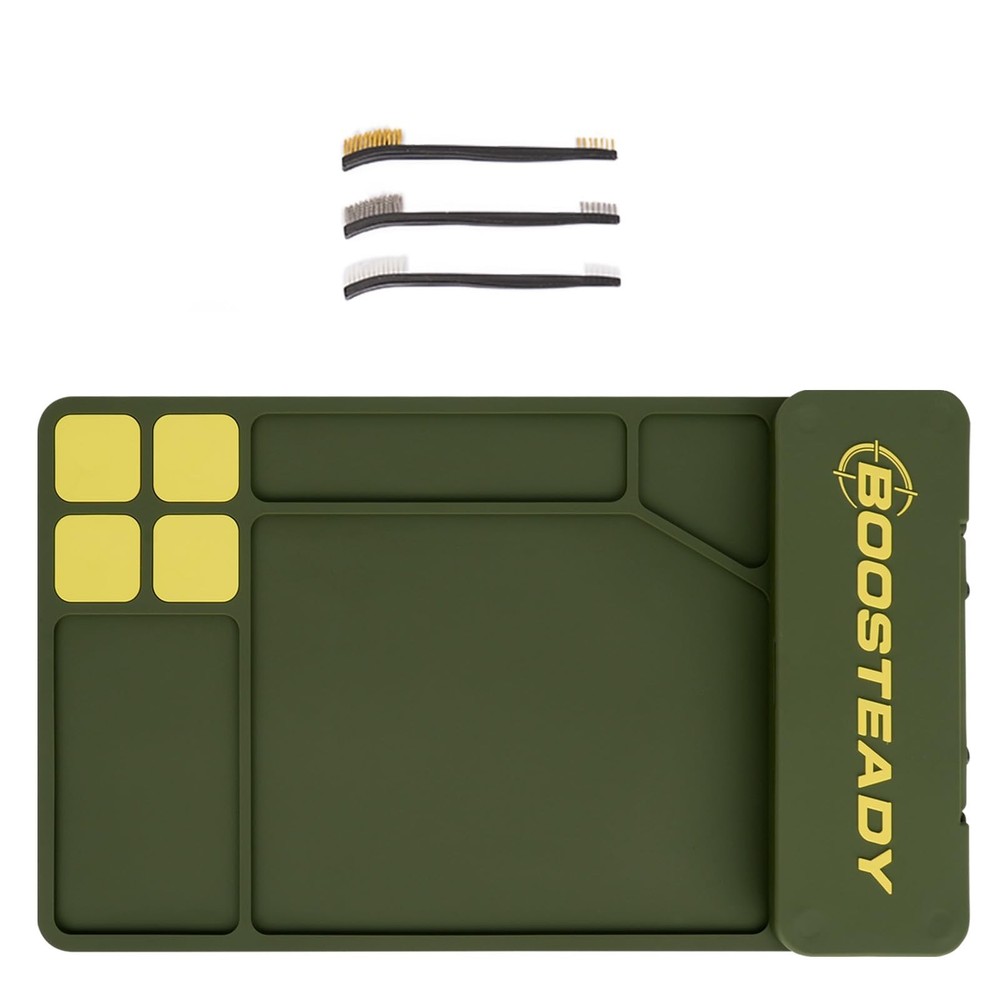 BOOSTEADY Gun Cleaning Mat, Pistol Anti-Slip Rubber Army Green