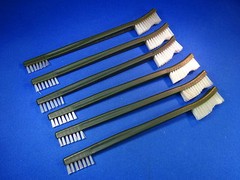 NEW 7″ 10 PC DOUBLE COPPER BRASS STEEL NYLON PLASTIC GUN CLEANING BRUSH SET !!