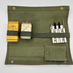 Vtg Parker & Hale British Made .303” Rifle Cleaning Kit Canvas Roll-up Bag