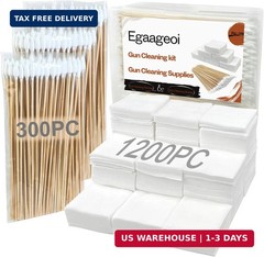 Egaageoi Gun Cleaning Patches and Pointed Swabs with Storage Box – Lint-Free Gun