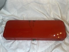 Vintage Sears .410 Gun Cleaning Kit w/ Red Metal Case, Gun Oil, Solvent & Cloth