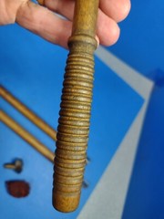 Vintage Gun Cleaning Rod Wood Brass And Metal 3 Piece 3 TIPS