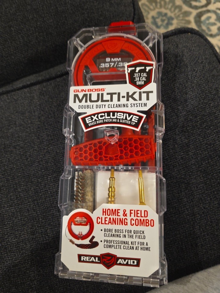 Gun Boss Multi-Kit Double Duty Cleaning System 9mm 357/38 New Open