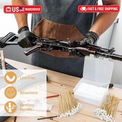 400 Pcs Gun Cleaning Patches + 200 Pcs Gun Cleaning Swabs, Gun Cleaning Supplies