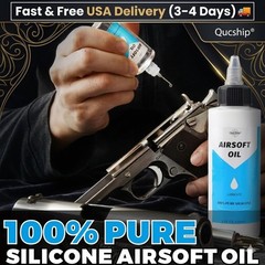 Airsoft Oil 2 Oz & 1 Oz Needle Oiler 100% Silicone Air Gun Oil, Multi-Purpose Ai