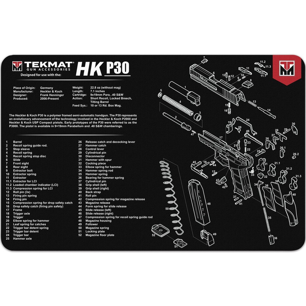 TekMat Original Gun Cleaning Mat – 17″ X 11″ – Heckler & Koch P30