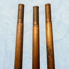 Vintage Antique 3 pc Wood & Brass Rifle Shotgun Gun Barrel Cleaning Rod 35”