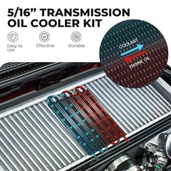 5/16″ Transmission Oil Cooler, Aluminium 6 Pass Tube and Fin Cooler Kit 6 Row