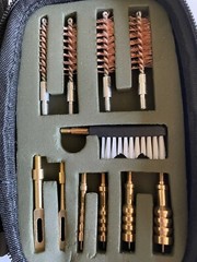 Portable 214 PCS Set For 22 38 40 44 45 357cal 9mm Hand Gun Pistol Cleaning Tool