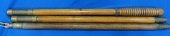 VINTAGE SHOTGUN WOOD CLEANING RODS (4 TOTAL) BRASS CONNECTORS AND ACCESSORIES