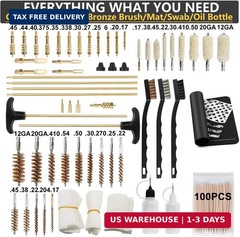 iunio Universal Gun Cleaning Kit, with Mat and Case, Full Brass Jags, Rods and A