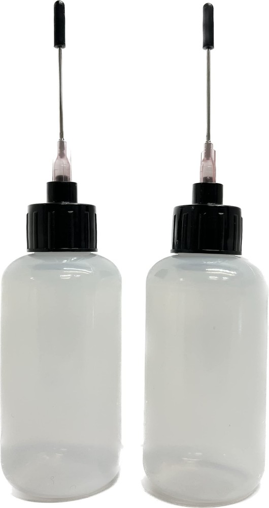 2 Pack 2 OZ Bottles with Stainless Needle Tip, Precision Tip Applicator for G…