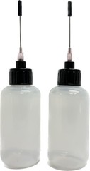 2 Pack 2 OZ Bottles with Stainless Needle Tip, Precision Tip Applicator for G…