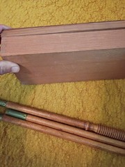 Vintage Antique Wood And Brass Rifle Cleaner Kit Wood Box with Shells