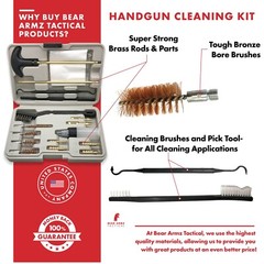 Handgun Cleaning Kit for Pistols Revolver and SBR Calibers .22 38 9mm 347 40 45