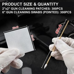 PINGMIC Gun Cleaning Supplies – Cotton Swabs & Cleaning Patches Kit