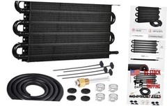 5/16″ Transmission Oil Cooler Tube and Fin Cooler Kit Universal 6 Pass Black