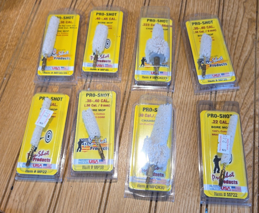 Lot of 7 Pro-Shot Bore Mops SEE PICTURES FOR CALIBERS