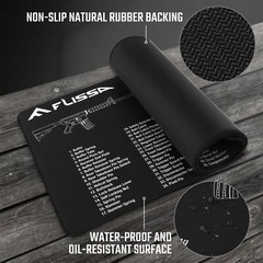 FLISSA 8PC Gun Cleaning Mat Set For Glock AR 12″x36″ Gun Cleaning Bench Non-Slip